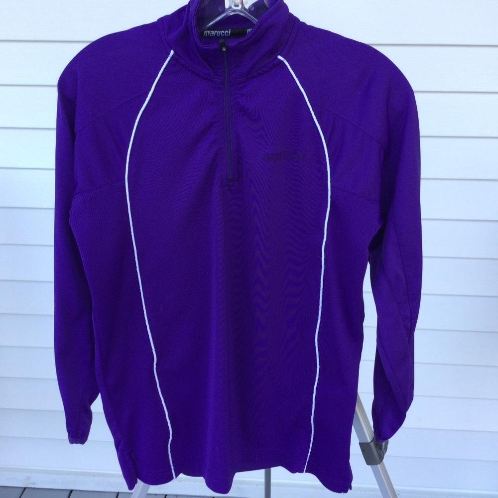 Marucci Purple & White 3/4 Zip Lightweight Jacket, LARGE, with Hood